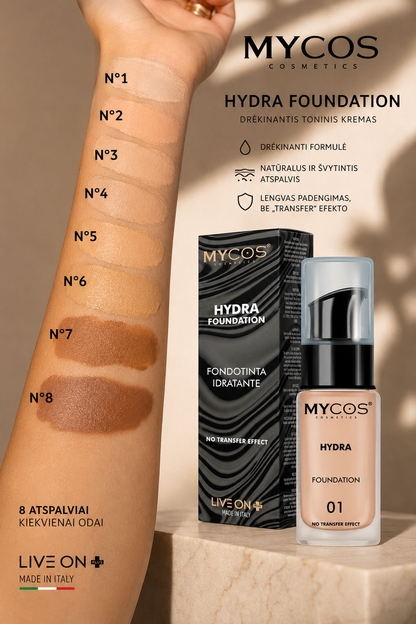 MYCOS Cosmetics skystas drėkinantis toninis kremas