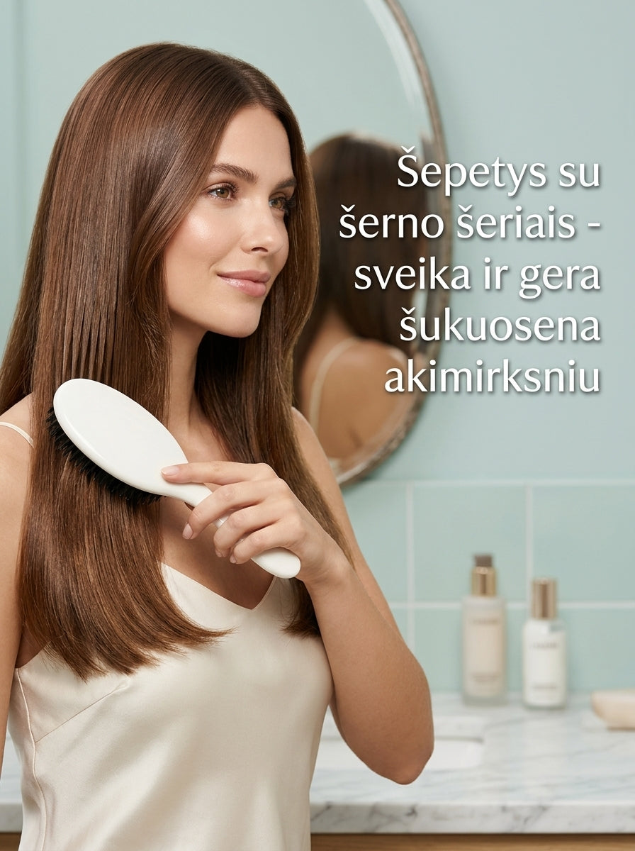 Milano šepetys su šerno šeriais - glotniems plaukams.