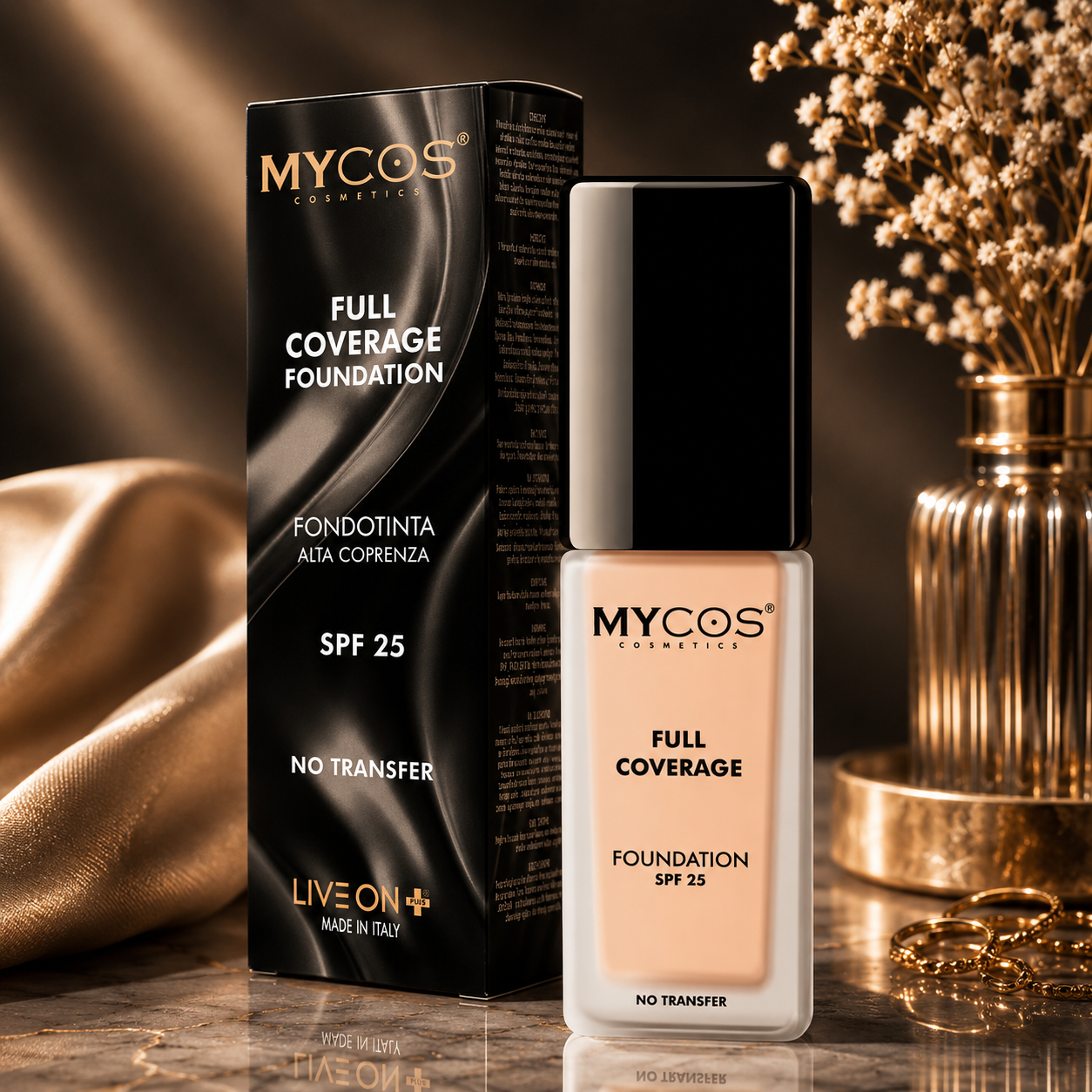 MYCOS Cosmetics Ilgai išliekantis makiažo pagrindas  su SPF25