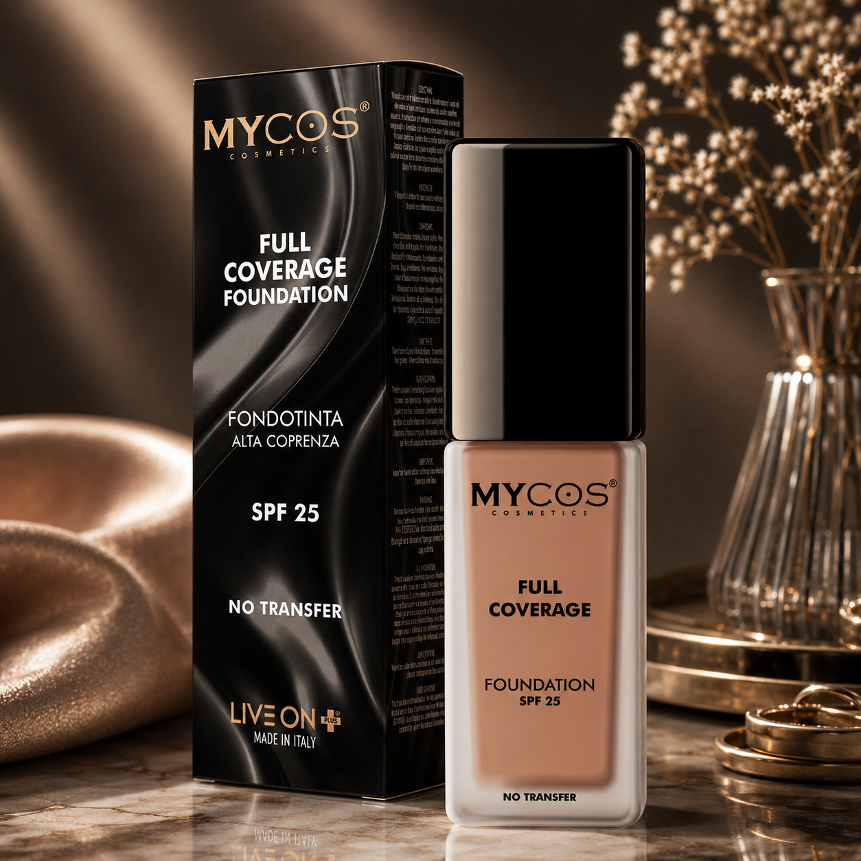 MYCOS Cosmetics Ilgai išliekantis makiažo pagrindas  su SPF25