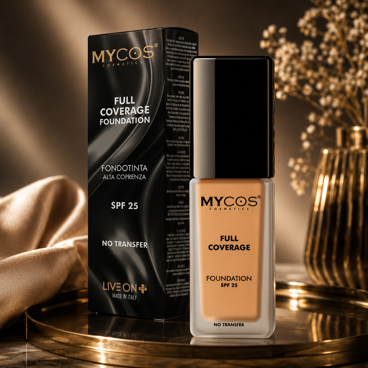 MYCOS Cosmetics Ilgai išliekantis makiažo pagrindas  su SPF25