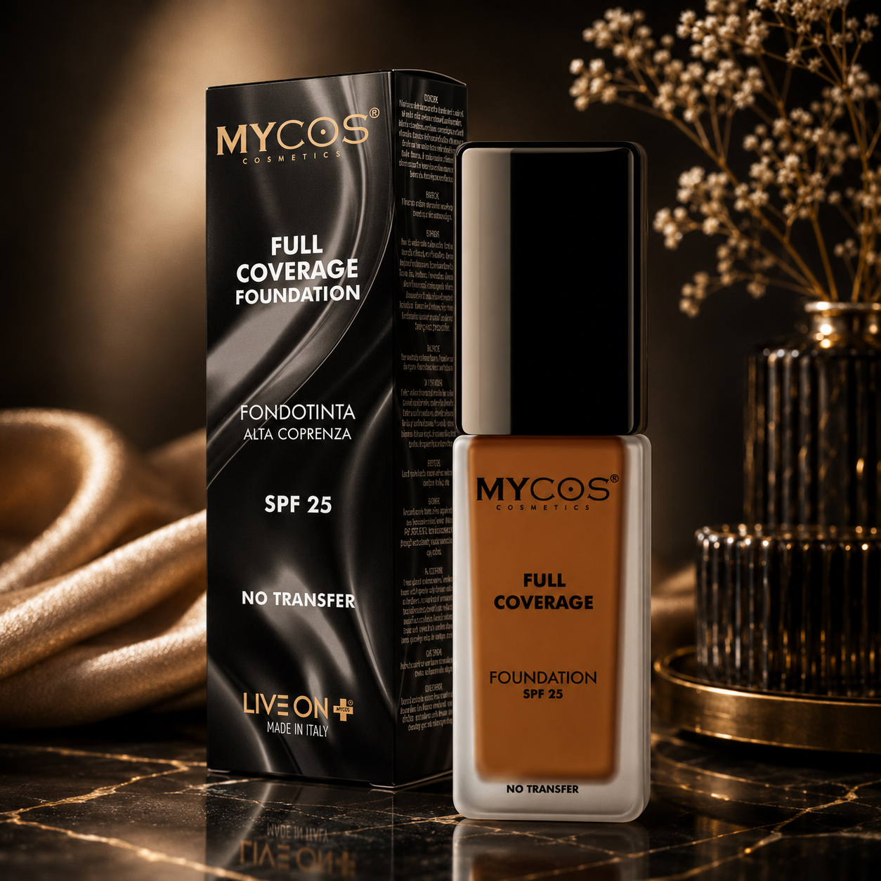MYCOS Cosmetics Ilgai išliekantis makiažo pagrindas  su SPF25