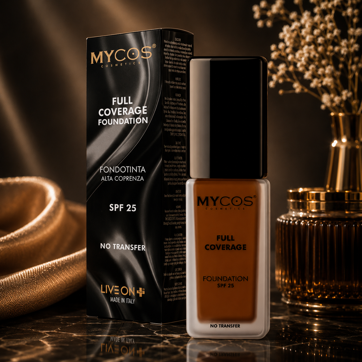 MYCOS Cosmetics Ilgai išliekantis makiažo pagrindas  su SPF25