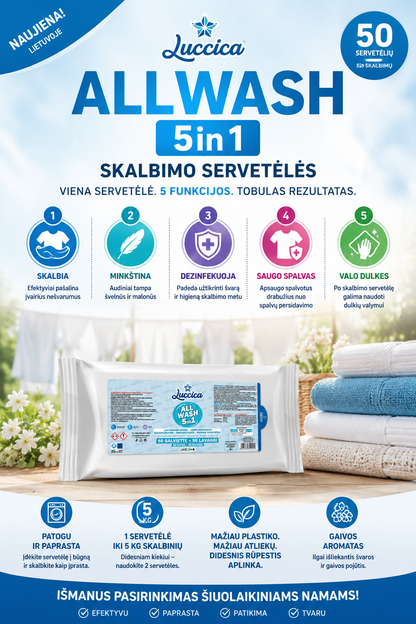 „Luccica“  Skalbimo serveteles ALL WASH  5 in 1