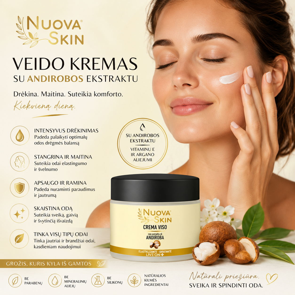 „Nuova Skin“ - Andirobos ekstraktas linija