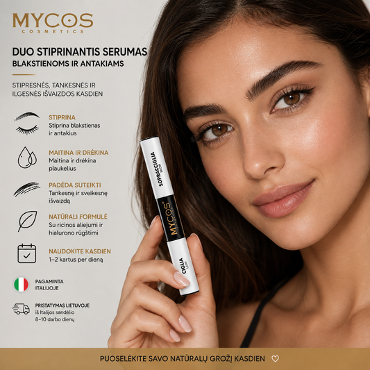 MYCOS Cosmetics  – stiprinantis serumas blakstienoms ir antakiams